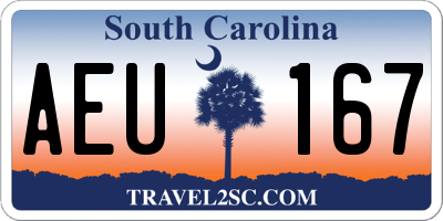 SC license plate AEU167