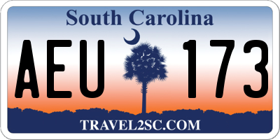 SC license plate AEU173
