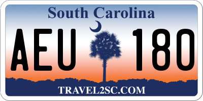 SC license plate AEU180
