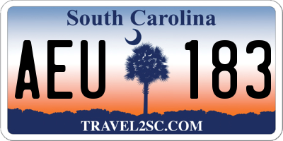 SC license plate AEU183