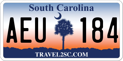SC license plate AEU184