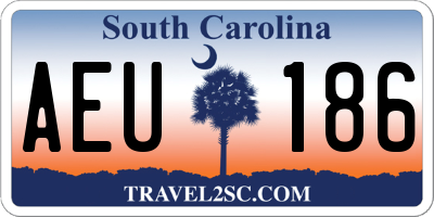 SC license plate AEU186