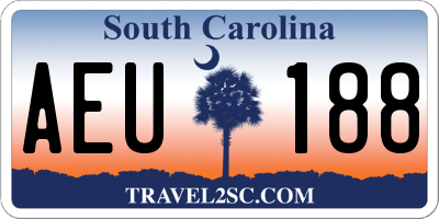 SC license plate AEU188