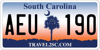 SC license plate AEU190
