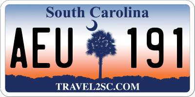 SC license plate AEU191