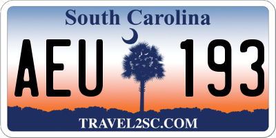 SC license plate AEU193
