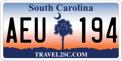 SC license plate AEU194