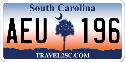SC license plate AEU196