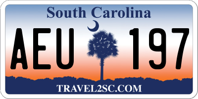 SC license plate AEU197