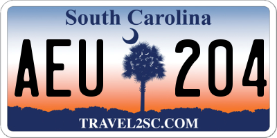 SC license plate AEU204