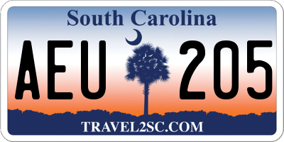 SC license plate AEU205