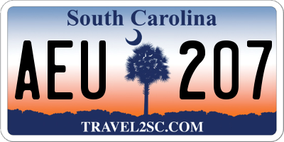 SC license plate AEU207