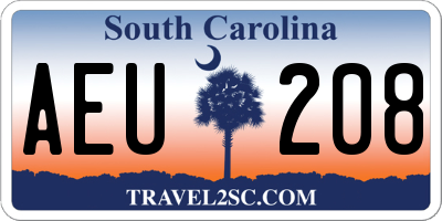 SC license plate AEU208