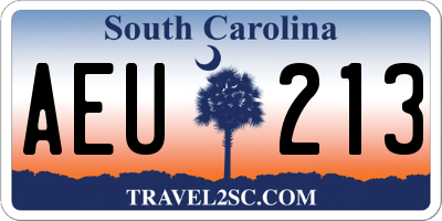 SC license plate AEU213
