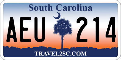 SC license plate AEU214