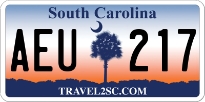 SC license plate AEU217