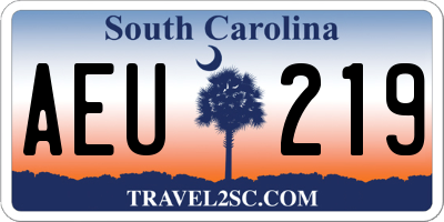 SC license plate AEU219