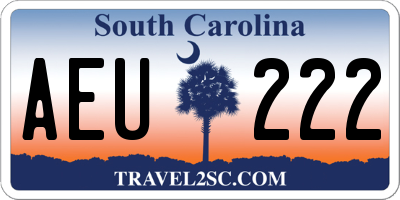SC license plate AEU222