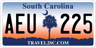 SC license plate AEU225