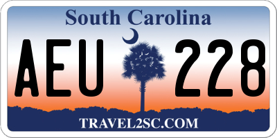 SC license plate AEU228