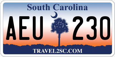 SC license plate AEU230
