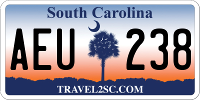 SC license plate AEU238