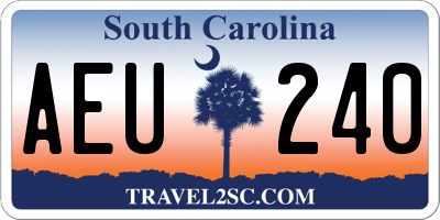 SC license plate AEU240