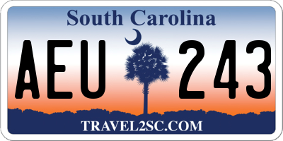 SC license plate AEU243