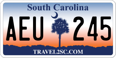 SC license plate AEU245