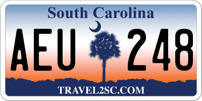 SC license plate AEU248