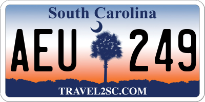 SC license plate AEU249