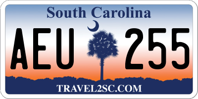 SC license plate AEU255
