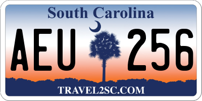 SC license plate AEU256