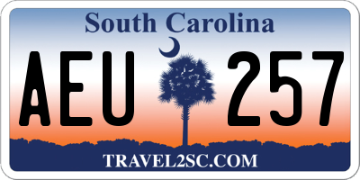 SC license plate AEU257