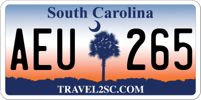 SC license plate AEU265