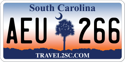 SC license plate AEU266