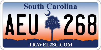 SC license plate AEU268
