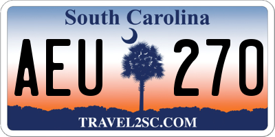 SC license plate AEU270