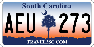 SC license plate AEU273
