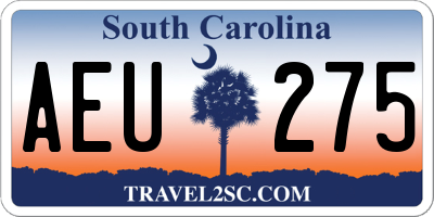 SC license plate AEU275