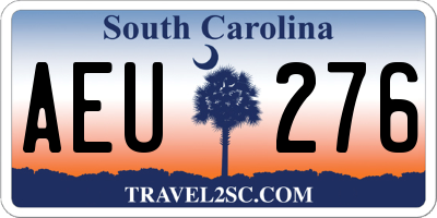 SC license plate AEU276