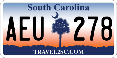 SC license plate AEU278