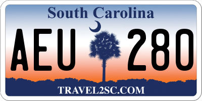 SC license plate AEU280