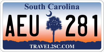 SC license plate AEU281