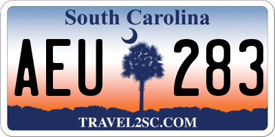 SC license plate AEU283