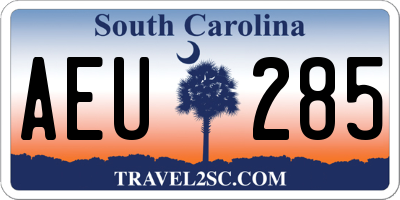 SC license plate AEU285