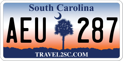 SC license plate AEU287