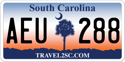 SC license plate AEU288