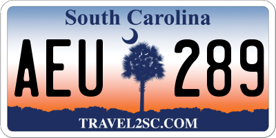 SC license plate AEU289