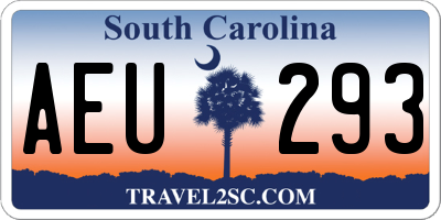 SC license plate AEU293